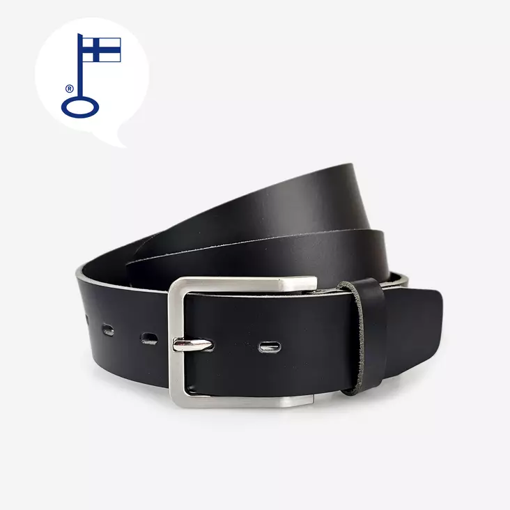 Farkkuvyö musta nahka 40 mm - Nahkavyöt - KV234 - 1