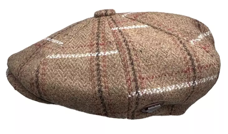 Flatcap 8-panel, Beige ruutuviivoin - Flat Capit - LC824 - 1