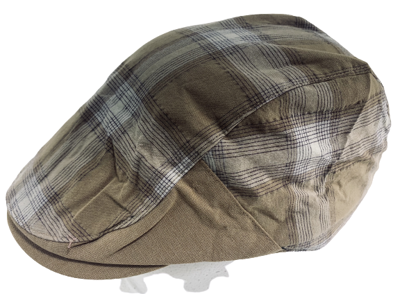 Flatcap beige valkoinen ruutu - Flat Capit - LC604 - 1