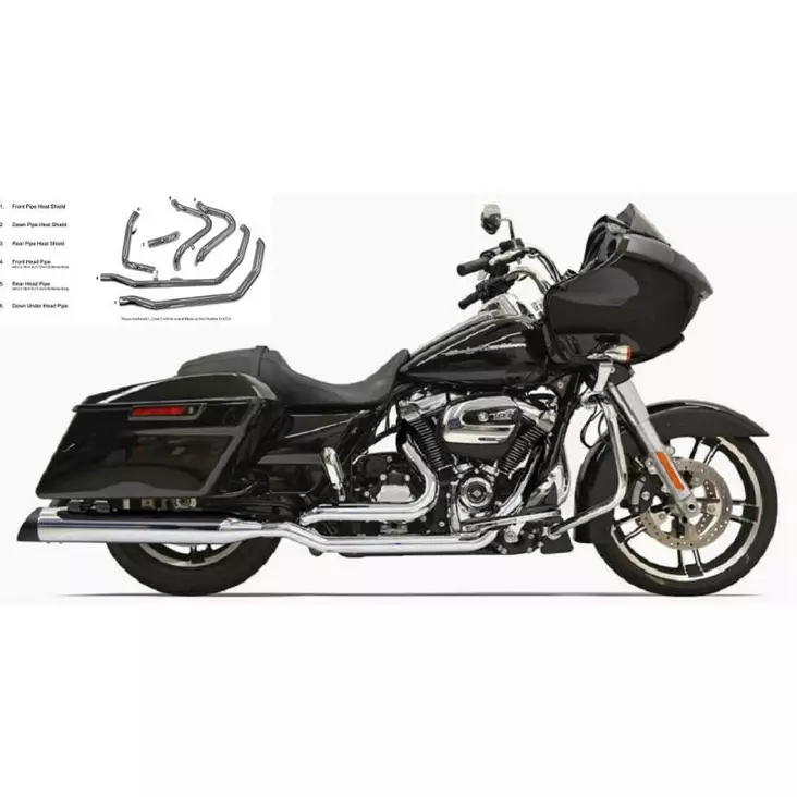 HEADER PIPES CHROME TRUE-DUAL DOWN UNDER - Pakoputket ja niiden osat - 18020364 - 1