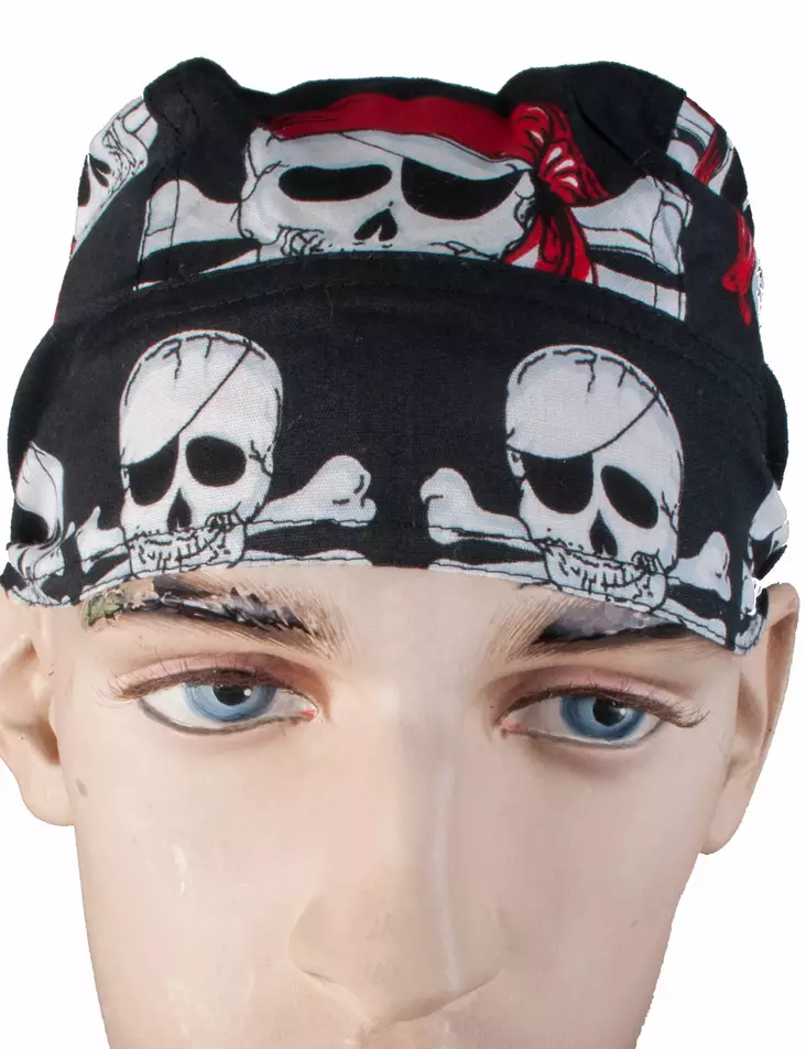 Headwrap, Musta, Kallot luut - Headwrapit - HW64 - 1