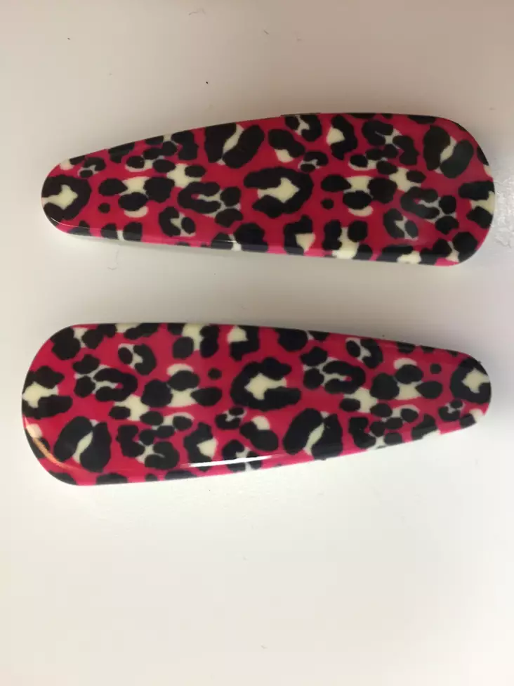 Hiuspinnit, Leopardi pinkki/valk. 2 kpl - Hiuskoristeet - PIN64 - 1