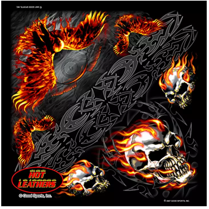 Huivi, Hot Leathers, Burning Skull - Huivit - HU264 - 2