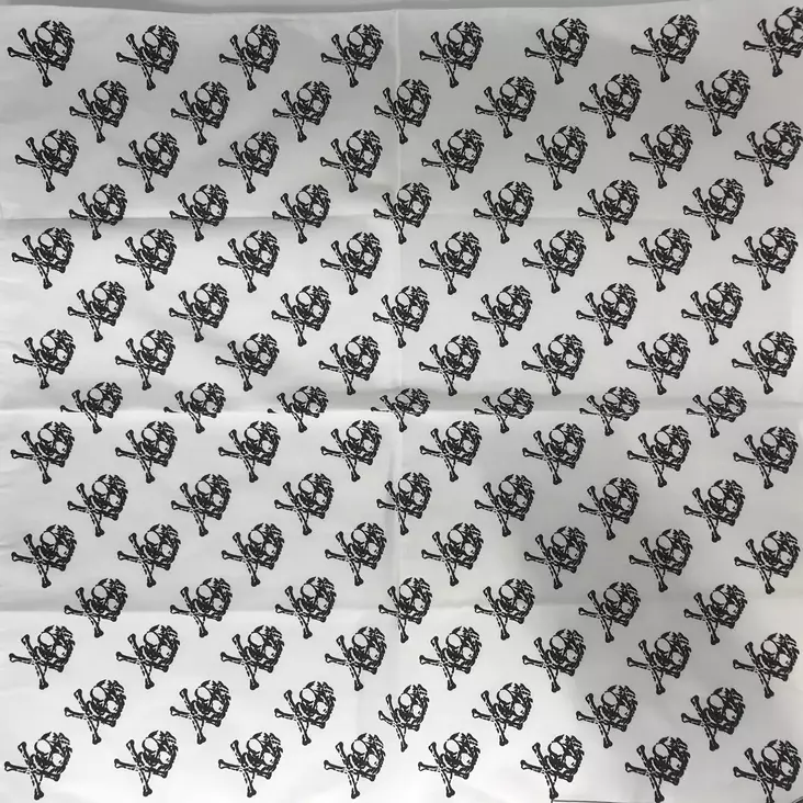 Huivi valkoinen, piraattikallo - Huivit - HU454 - 1