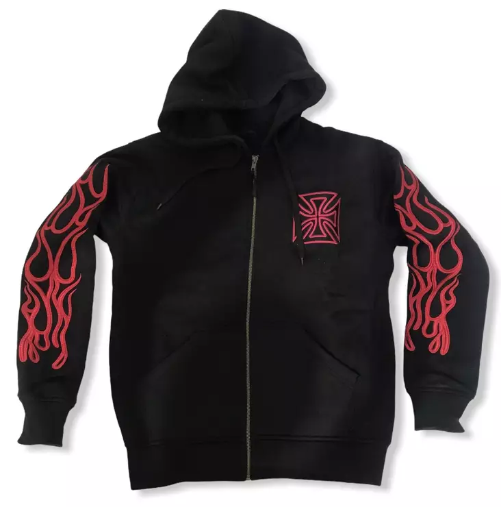 Huppari punaiset liekit malta brodeeratt - Hupparit - CU594 - 12