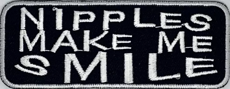 Kangasmerkki Nipples make me smile - Kangasmerkit - K1534 - 1