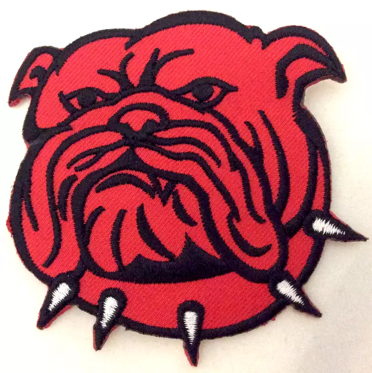 Kangasmerkki, Punainen Bulldoggi - Kangasmerkit - K1404 - 1