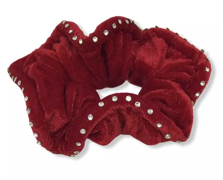 Kirkkaanpunainen samettiscrunchie - Hiuskoristeet - PIN344 - 1