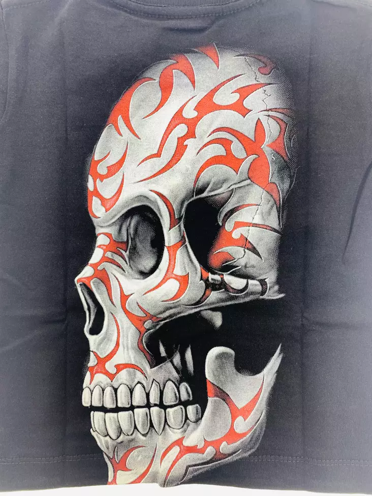 Lasten Tpaita isopääkallo pun tribalit - T-paidat - KID504 - 1