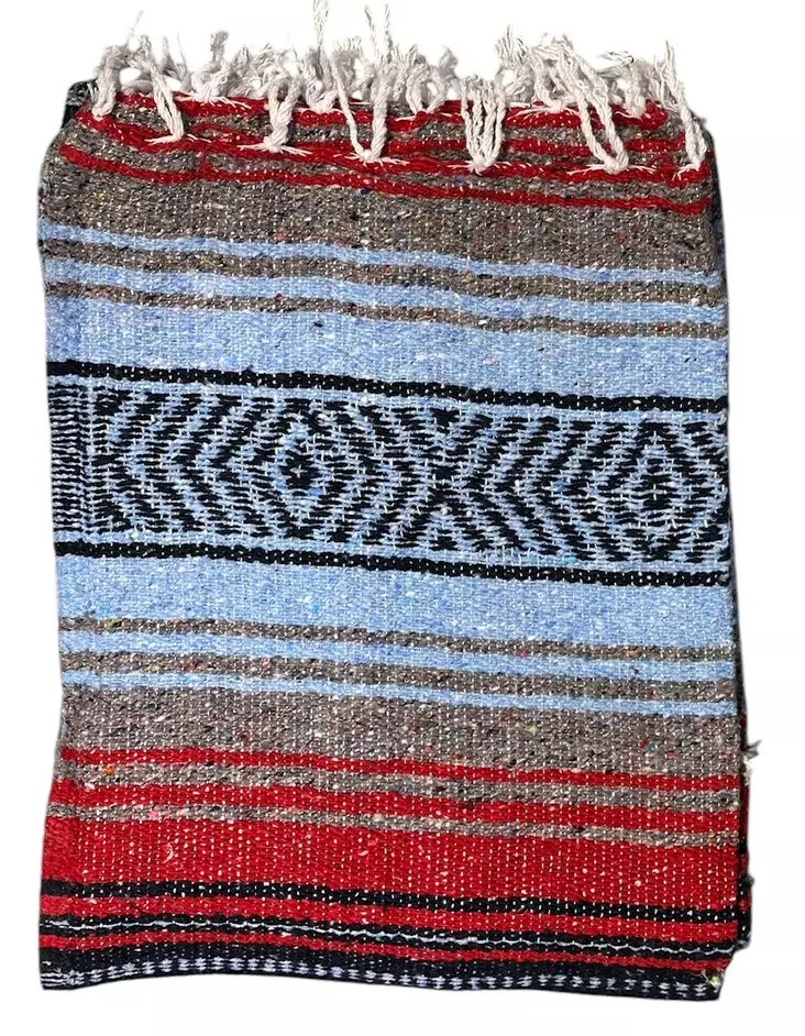Mexico viltti, Red Lightblue Charcoal - Kodin tekstiilit - MEX64 - 1