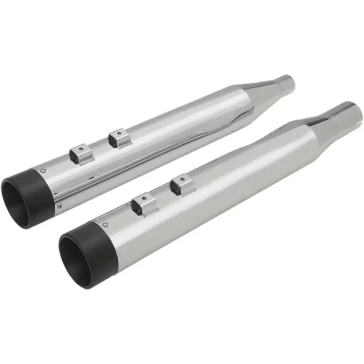 MUFFLERS SLIP-ON 4" CHROME W/BLACK BILLET END CAPS - Pakoputket ja niiden osat - 18011264 - 1