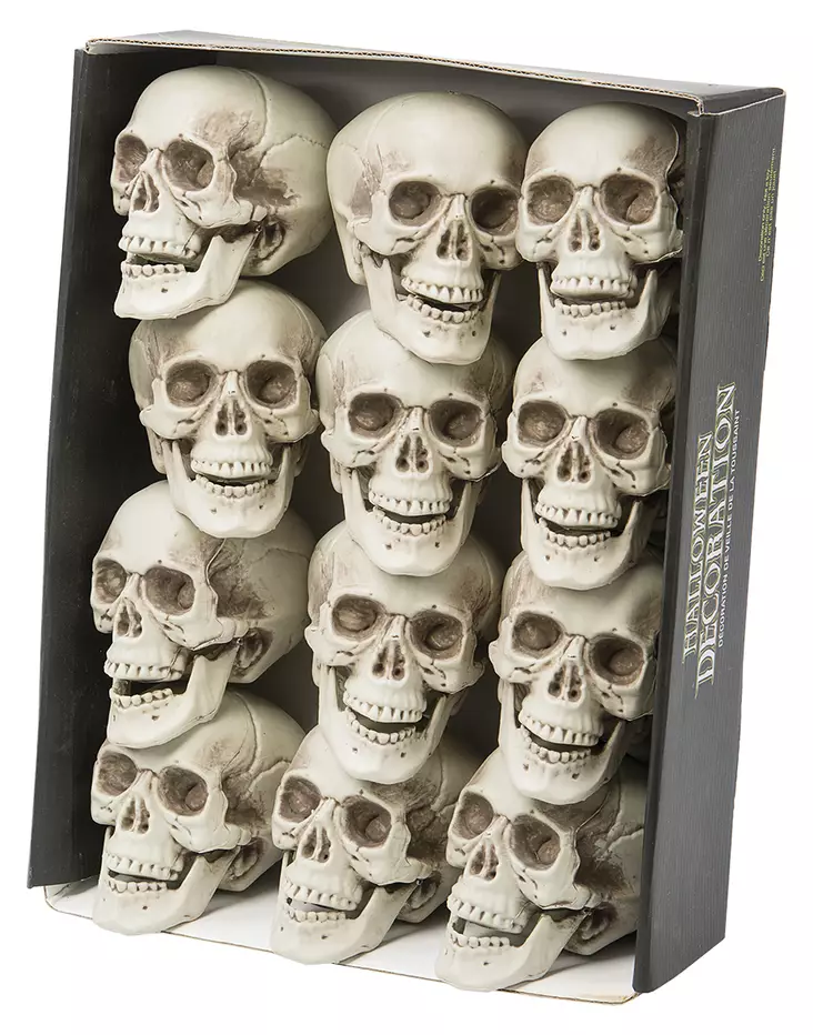 Muovikallo 9 x 10 x 10 cm - Kallot, Halloweenrekvisiitta - HOR584 - 1