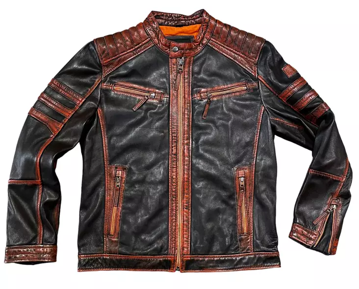 Nahkatakki Musta- Ruoste - Nahkatakit - T574 - 1