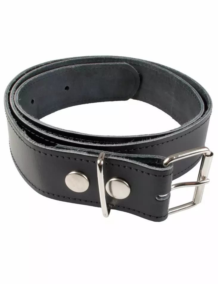 Nahkavyö, musta neppari kiinnityksellä - Nahkavyöt - KV14 - 1