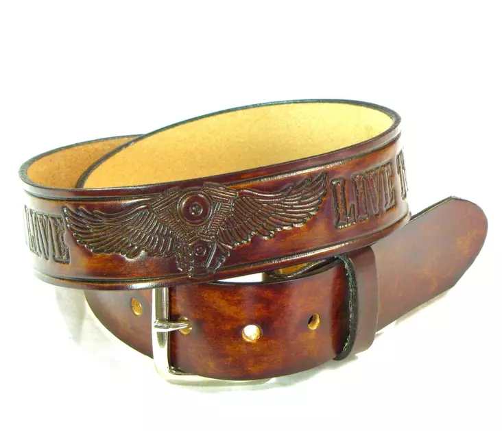 Nahkavyö Ride to Live, antiikkiruskea - Nahkavyöt - MAS54 - 1