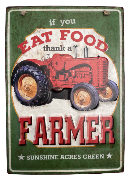 Peltikyltti Eat Food Farmer 30x40cm - Taulut, kehykset - PELT234 - 1