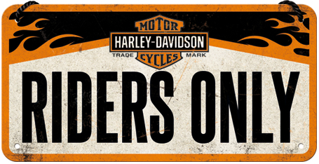 Peltikyltti H-D 10x20cm riders only - Taulut, kehykset - PELT394 - 1
