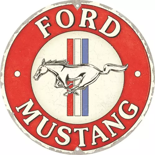 Peltikyltti pyöreä Ford Mustang - Taulut, kehykset - PELT554 - 1
