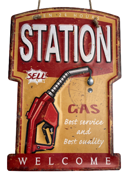 Peltikyltti Station gas 36x24cm - Taulut, kehykset - PELT224 - 1