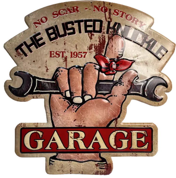 Peltikyltti The Busted Knuckle 60x58cm - Taulut, kehykset - PELT274 - 1