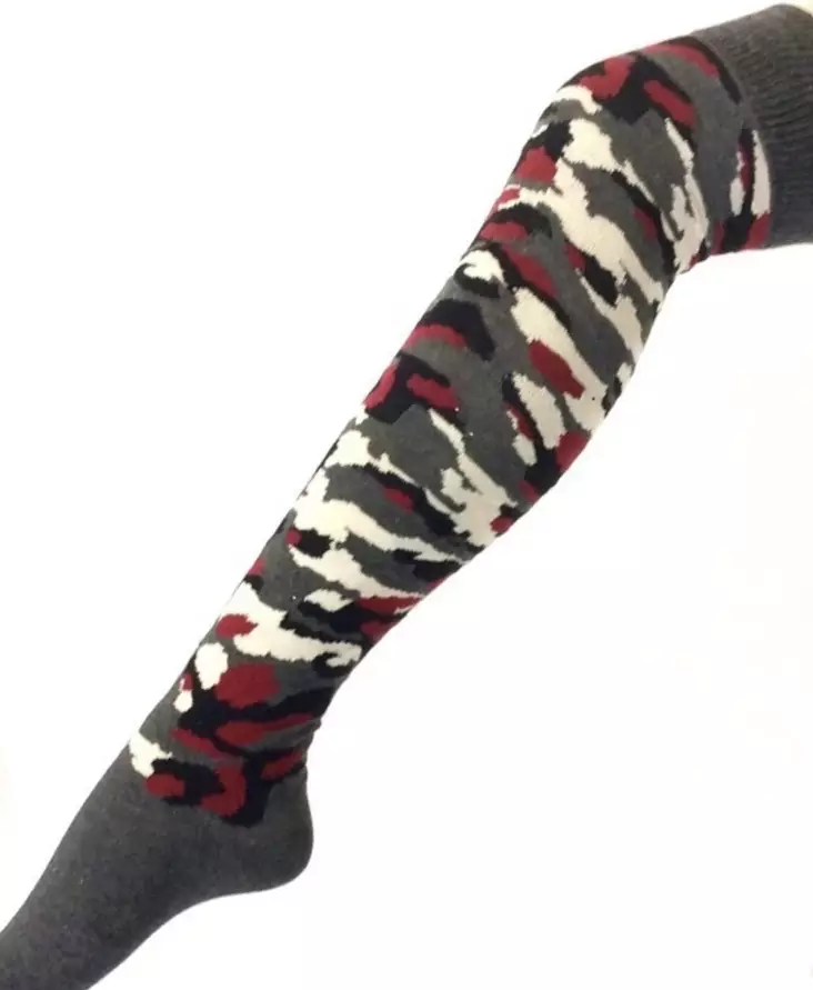 Pitkät sukat 38/41, pun/har/musta camo - Sukat - SU184 - 1