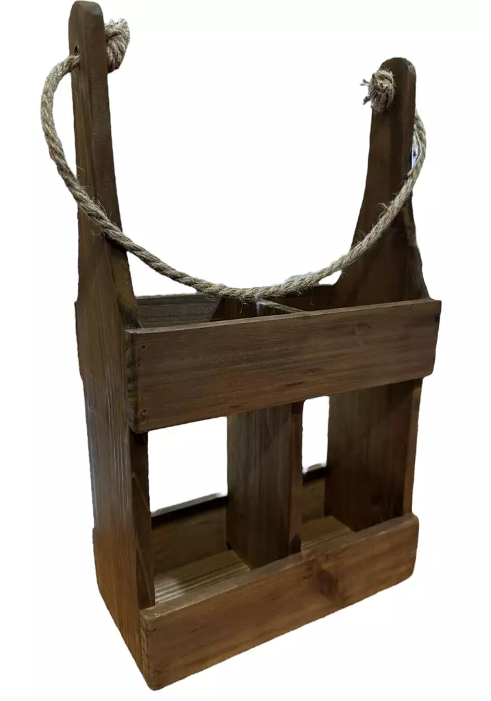 Puinen pulloteline kahdelle pullolle - Korit ja tarjottimet, sisustuslaatikot - PUU14 - 1