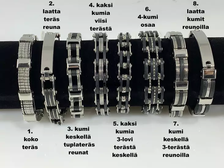 Rannekoru Terästä ja kumia - Rannekorut - BA304 - 1