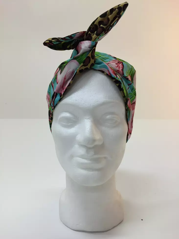 Rautalankahuivi, Flamingo / Leopard - Hiuskoristeet - HU334 - 1