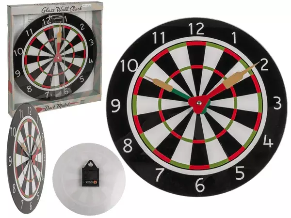 Seinäkello Darts-taulu (30 cm lasitaulu) - Kellot - KE204 - 1
