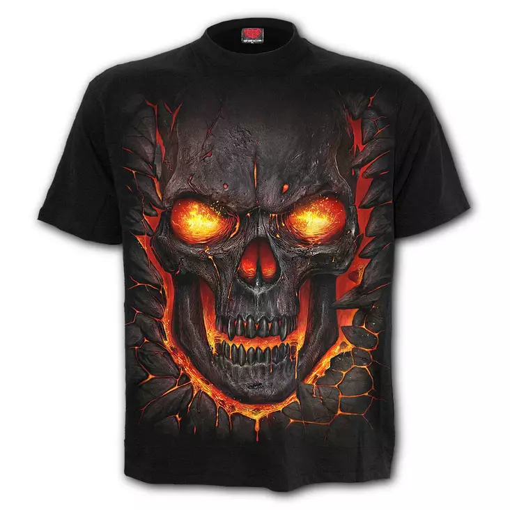 Tpaita Spiral Skull Lava jumbo print - T-paidat - SPI104 - 1
