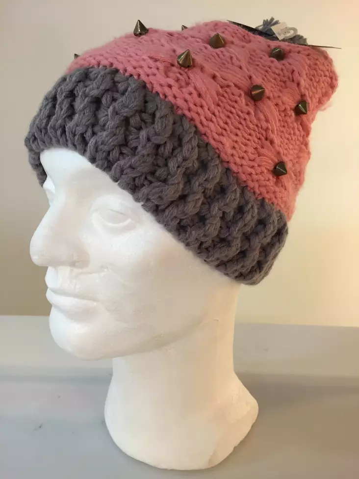 Tupsupipo, niiteillä, v.pun/harmaa - Pipot - PI404 - 1