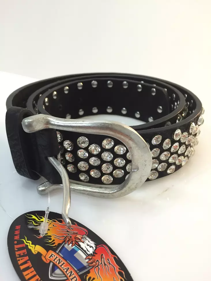 Vyö, Zirkoneilla, 5 riv. - Nahkavyöt - KV134 - 1