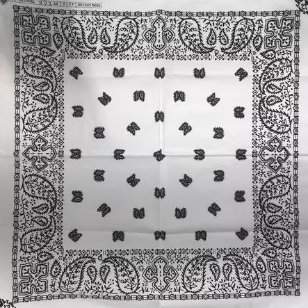 Huivi valkoinen, musta kasmirkuvio - Huivit - HU445 - 1