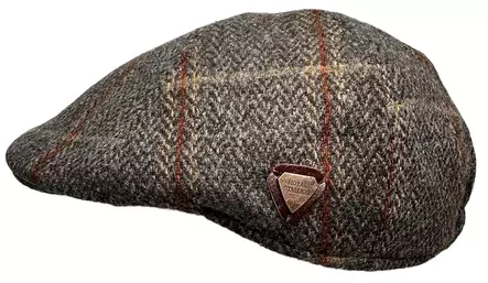 Lätsä Harmaa tweed ruutuviivoin - Flat Capit - LC815 - 1