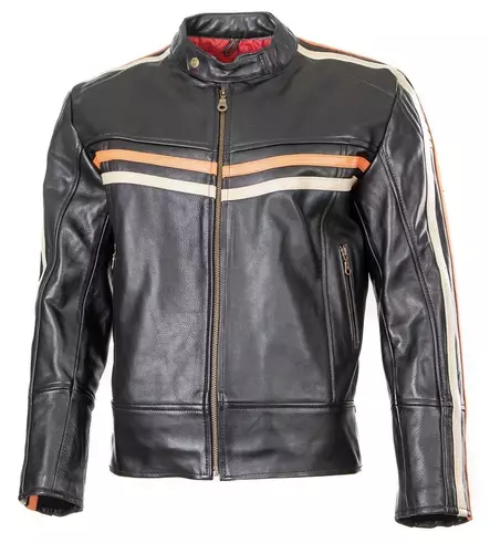 Nahkatakki musta T.T racing orangestripe - Nahkatakit - T485 - 8