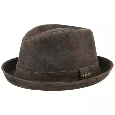 Stetson Pork Pie, ruskeaa nahkaa - Hatut - STHAT135 - 1