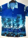 Havaijipaita palmut, sininen - Kauluspaidat - KP225 - 1