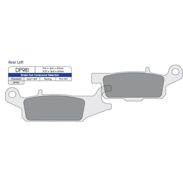 BRAKE PAD DP SINTERED REPLACEMENT STREET TOURING OFF-ROAD/ATV - Jarrupalat - 17210685 - 1