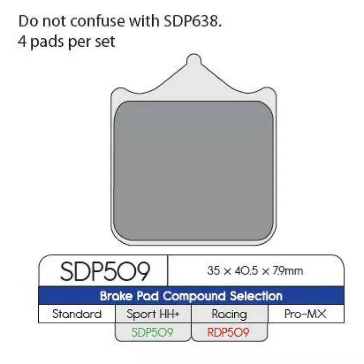 BRAKE PAD SDP SPORT HH+ HIGH FRICTION STREET - Jarrupalat - 17211255 - 1