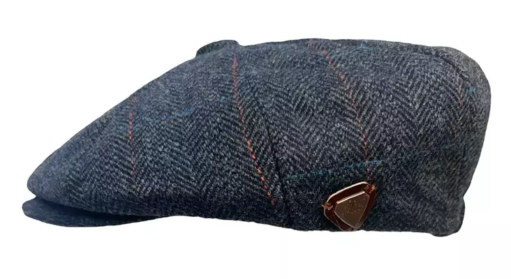 Flatcap Tweed, tummansininen - Flat Capit - LC775 - 1