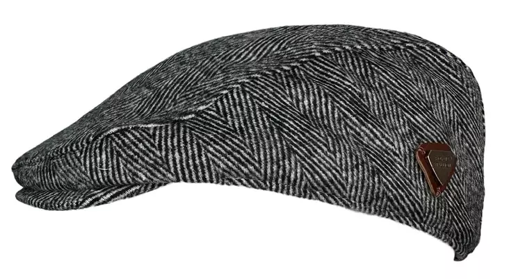 Flatcap valkomusta Tweed - Flat Capit - LC805 - 1