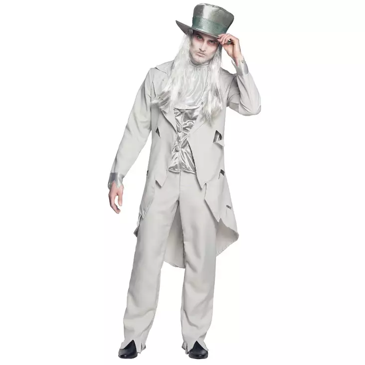 Ghost groom, aikuisten asu 54/56 - Kallot, Halloweenrekvisiitta - HOR285 - 2