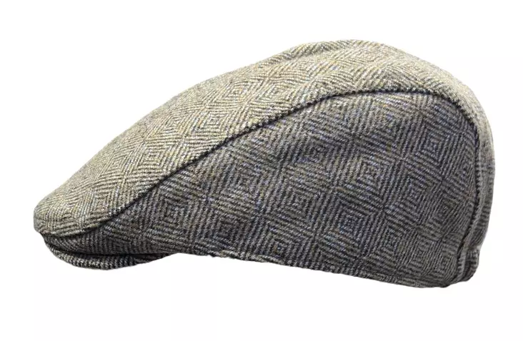 Harmaa tweedruutu lätsä, villasekoite - Hatut - LC735 - 1