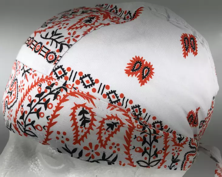 Headwrap, valko-oranssi kashmir - Headwrapit - HW35 - 1