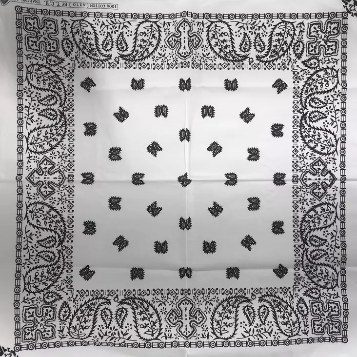 Huivi valkoinen, musta kasmirkuvio - Huivit - HU445 - 1