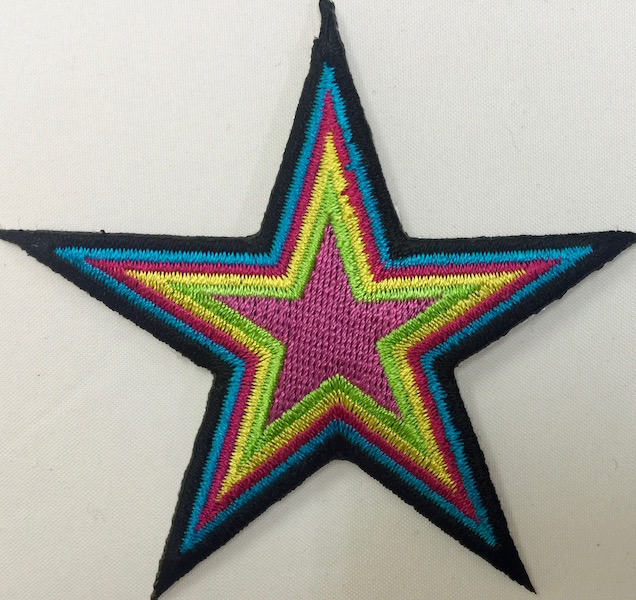 Kangasmerkki, värikäs tähti - Kangasmerkit - K1245 - 1