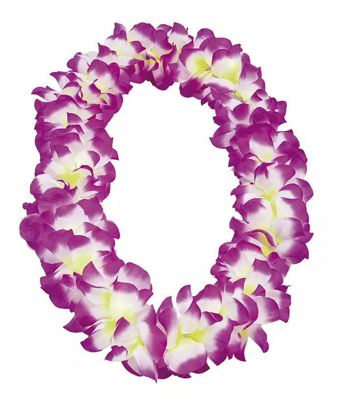 Kukkaköynnös Lei, lila / valkoinen - Halloween, naamiaiset - PRT1345 - 1