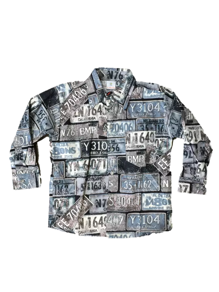 Lasten kauluspaita, Rekkarit, harmaa - T-paidat - KID445 - 1