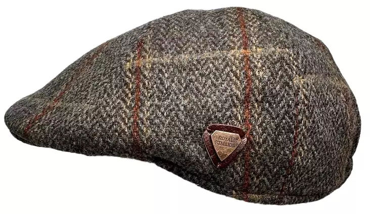 Lätsä Harmaa tweed ruutuviivoin - Flat Capit - LC815 - 1