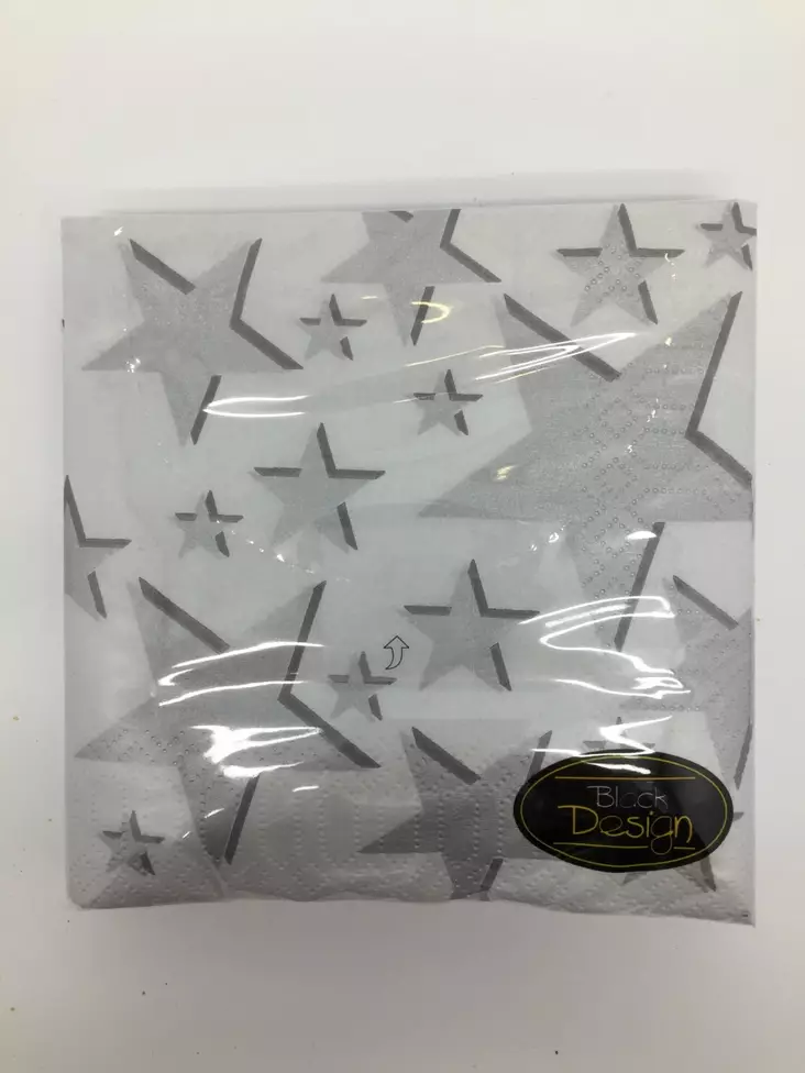 Lautasliina, Stars, white/silver - Servetit - SER35 - 1